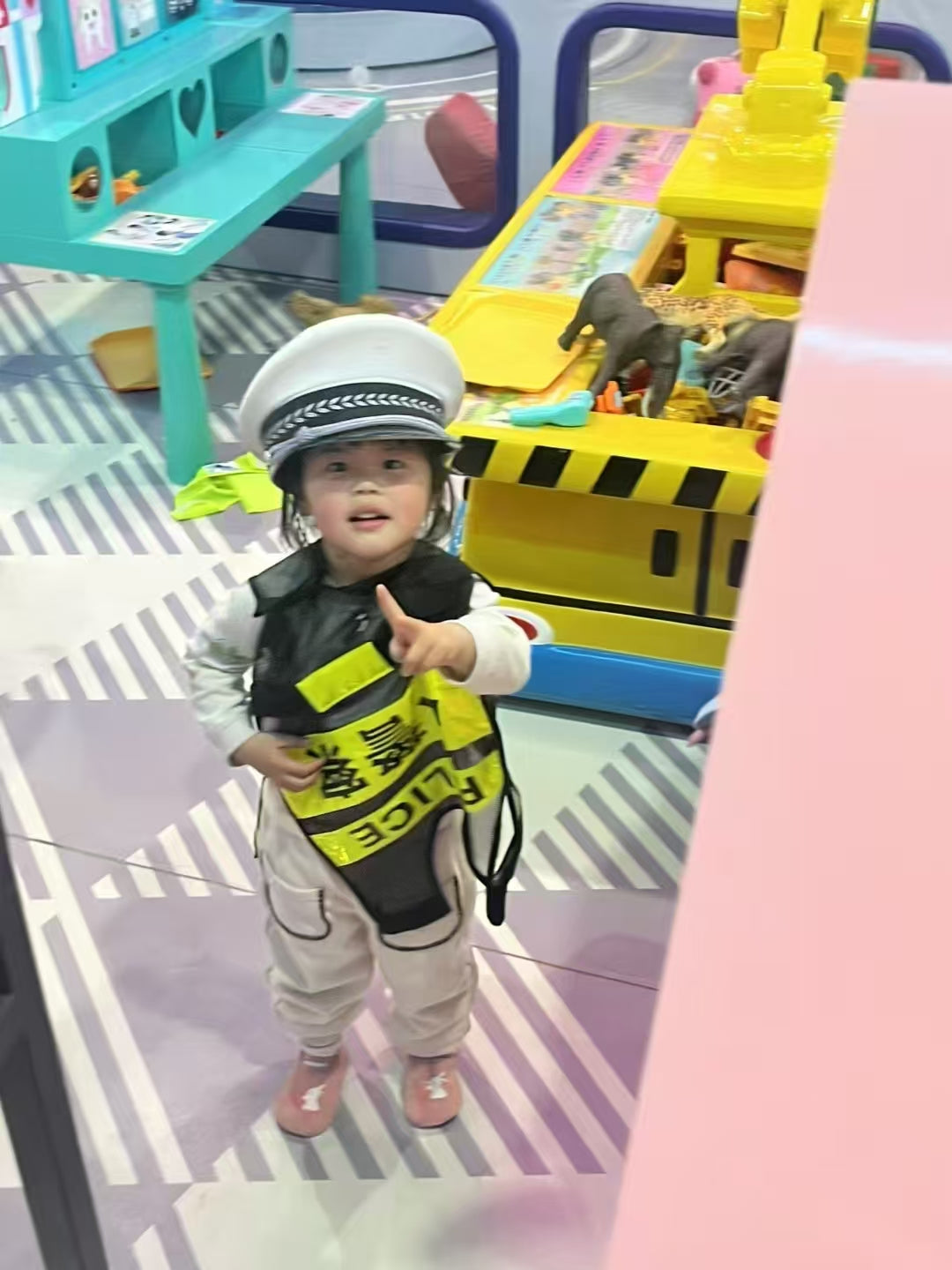 Knit Police Hat for Kids - White Classic Law Enforcement Knitted Cap, Soft Comfortable Headwear for Costume, Daily Wear & Cosplay